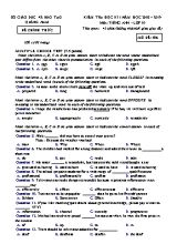 Đề kiểm tra học kỳ I môn Tiếng Anh Lớp 10 - Mã đề 506 - Năm học 2018-2019 - Sở giáo dục và đào tạo Quảng Nam